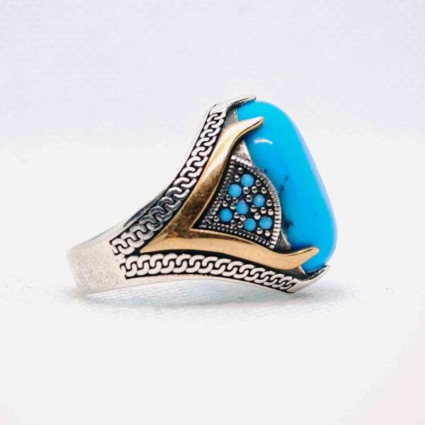 خاتم حجر الفيروز عيار 925